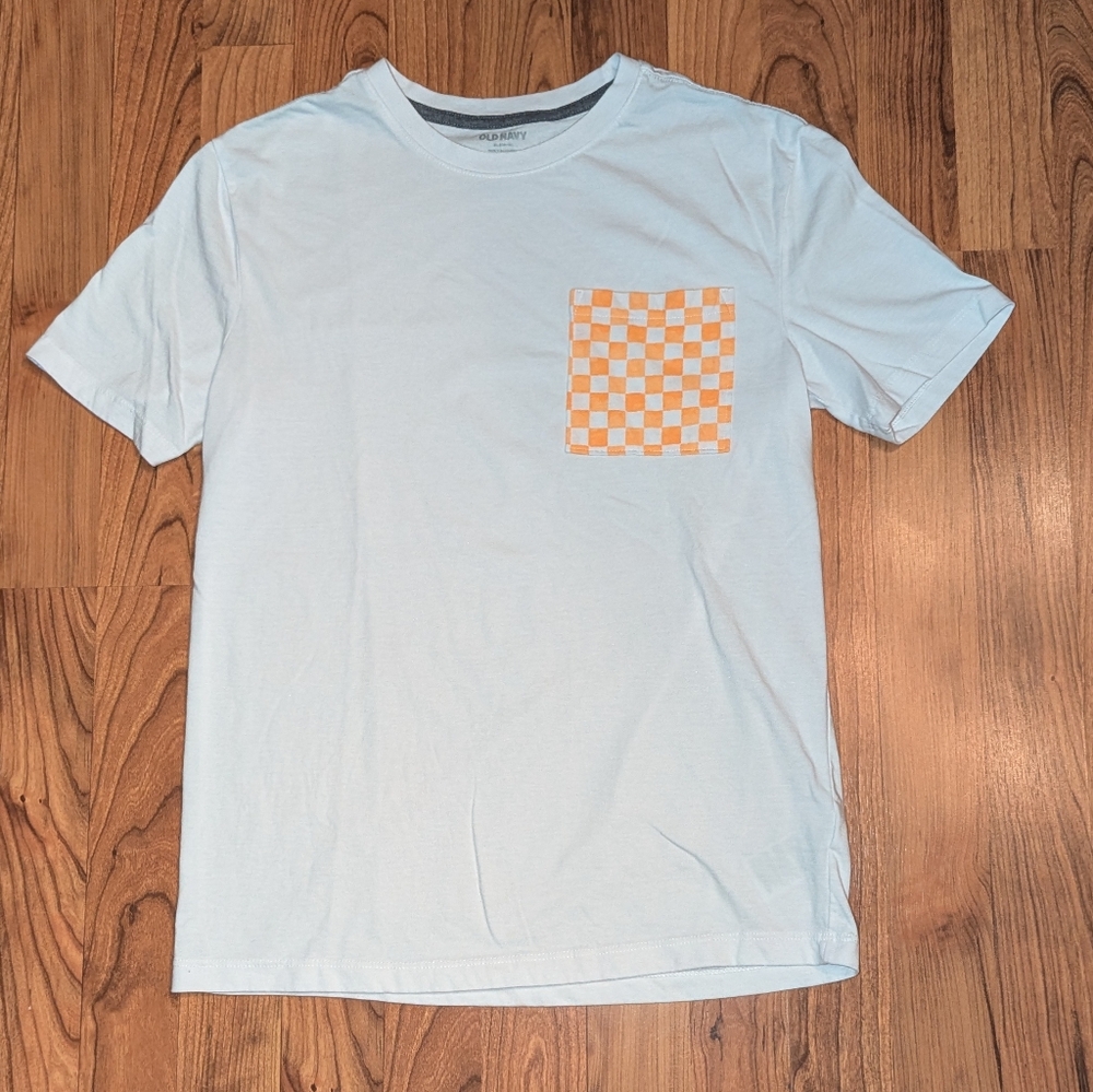Boys Old Navy T-Shirt in White and Orange, Size XL (14-16)
